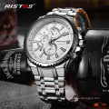 RISTOS 9323 Male Watches Military Wristwatch Stainless Steel Reloj Hombre Men Quartz Sport Fashion Watch